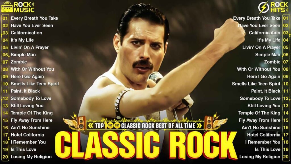 Top 100 Classic Rock Songs Of All Time  – ACDC, Pink Floyd, Eagles, Queen, Def Leppard, Bon Jovi, U2