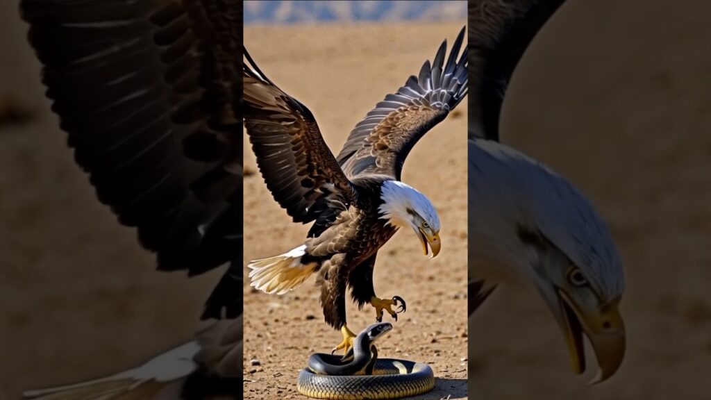 Wow , the eagle eat the snake #shorts #viralvideo