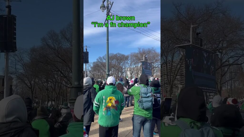 Aj brown PHILADELPHIA Eagles Super Bowl Parade “I’m a fn champion”