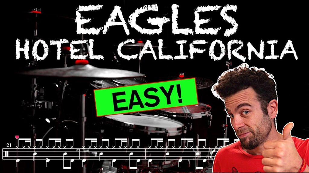 Eagles – Hotel California – Drum cover (with scrolling drum score)