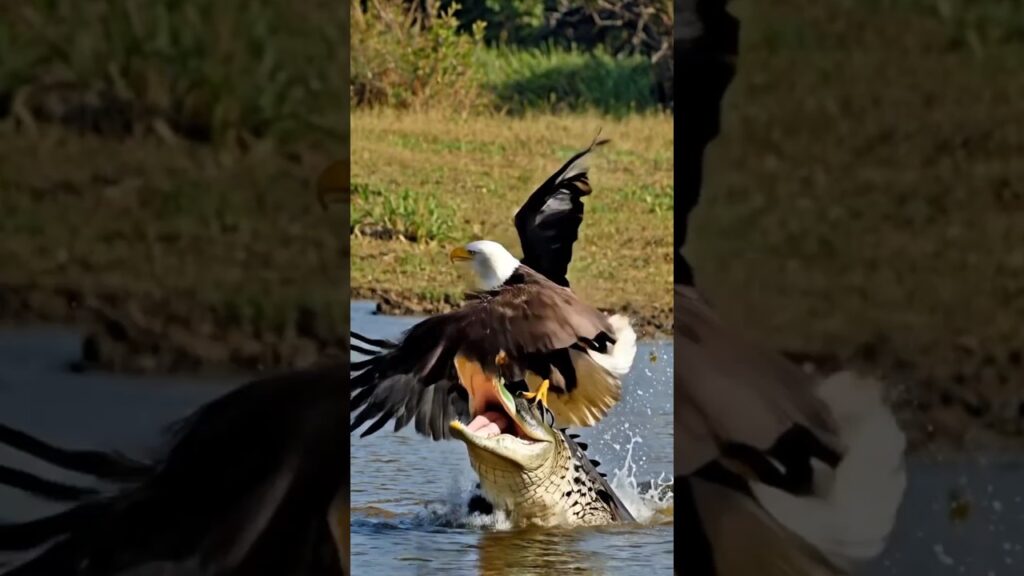 The crocodile catching in the river #shorts #animals