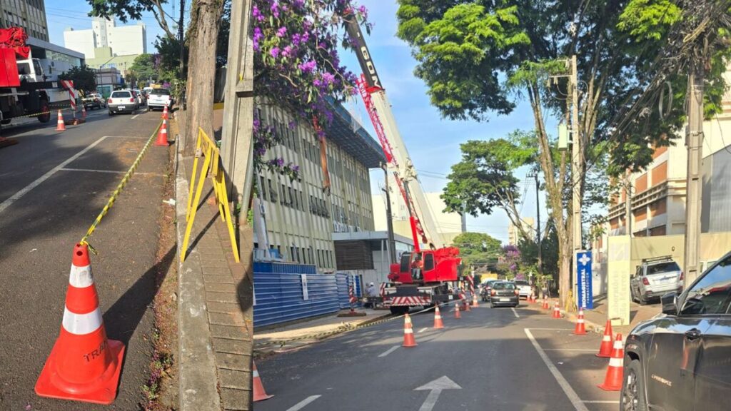 Obra no Hospital da Providência muda trânsito no centro de Apucarana