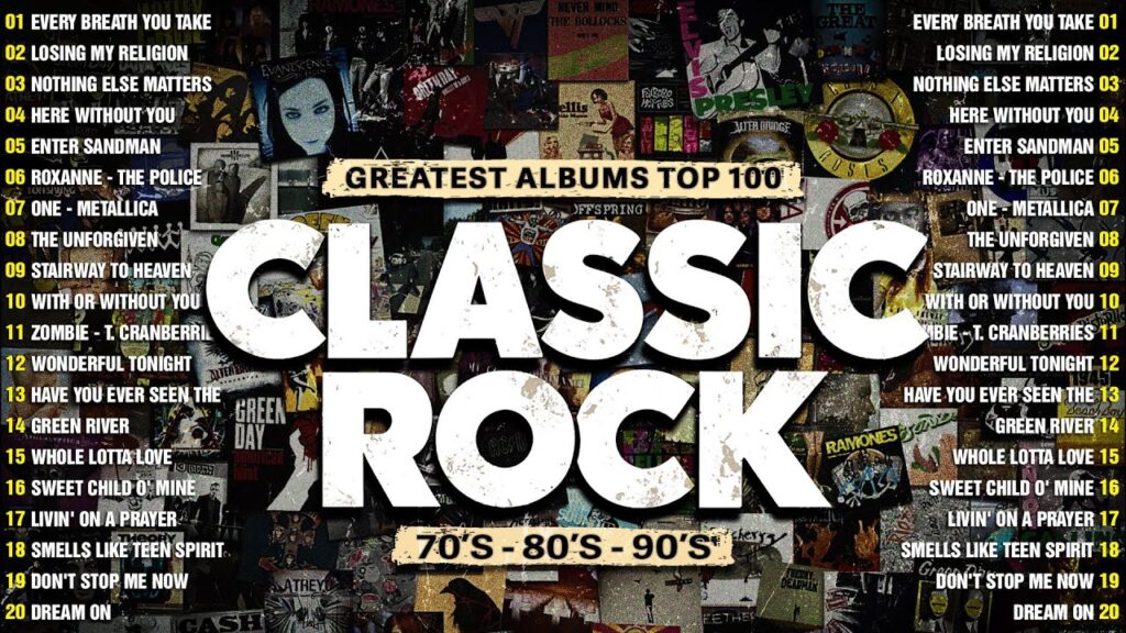 Aerosmith, Pink Floyd, Scorpions, Led Zeppelin, The Beatles, Eagles – Classic Rock Songs 70s 80s 90s